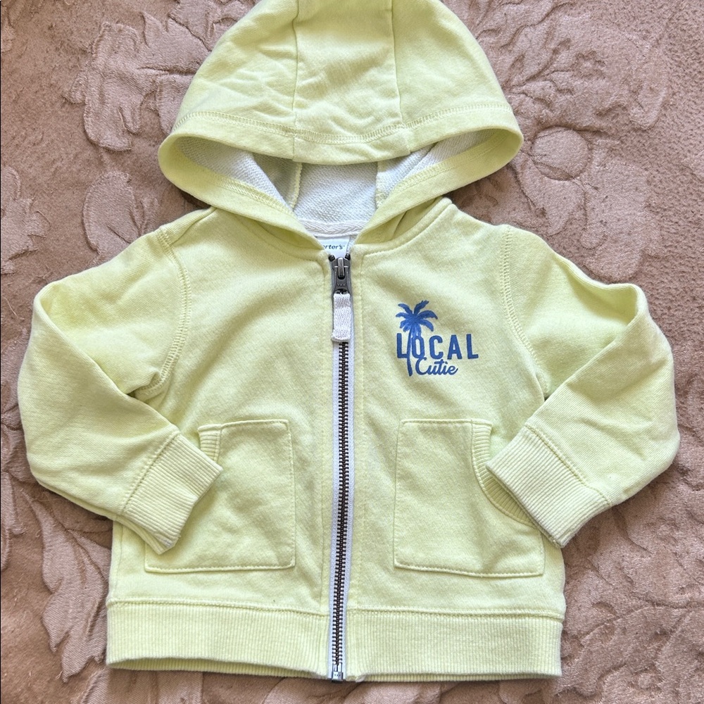 Carter's Bright Yellow Hoodie “Local Cutie”